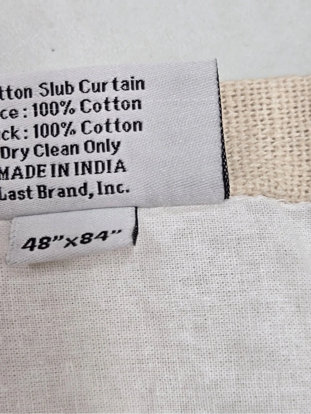 NWT QUINCE Set Of 2 48x84 Cotton Slub Curtains Natural 0720